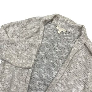 Eileen Fisher Petite Medium Open Front Beige Cardigan Linen Blend (2 small holes